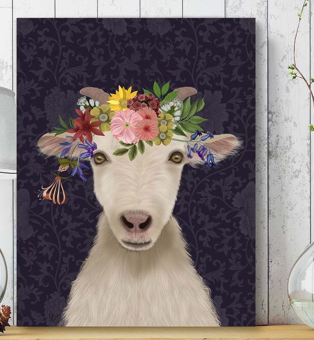 Goat Bohemian 1, Animal Art Print, Wall Art | Framed Black