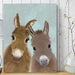 Donkey Duo, Looking at You, Animal Art Print, Wall Art | Canvas 11x14inch