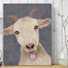 Funny Farm Goat 2, Animal Art Print, Wall Art | Framed Black