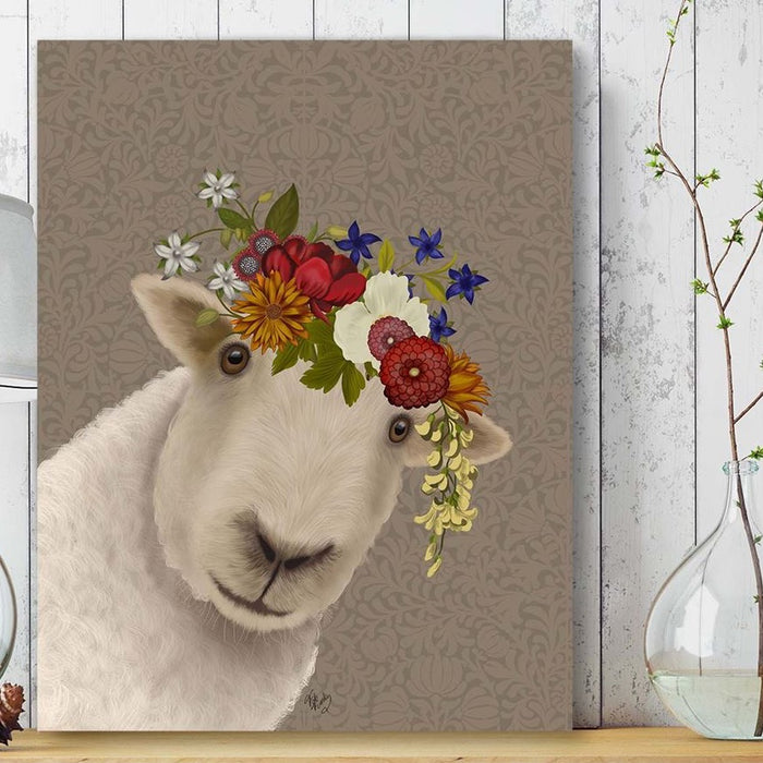 Sheep Bohemian 2, Animal Art Print, Wall Art | Framed Black
