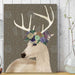 Deer Bohemian 1 Portrait, Art Print, Canvas Wall Art | Print 14x11inch
