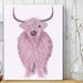 Highland Cow in Pink, Animal Art Print | Framed Black