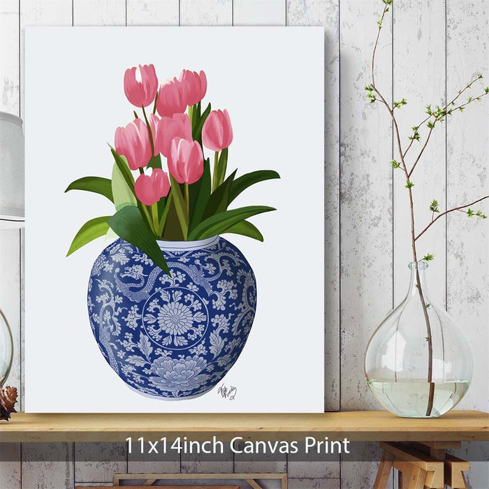 Tulips and Vase, Art Print | Framed Black