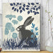 Country Lane Hare 3, Blue, Art Print | Print 18x24inch