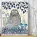 Country Lane Owl 2, Blue, Art Print | Print 24x36in