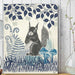 Country Lane Squirrel 2, Blue, Art Print | Canvas 18x24inch