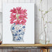 Chinoiserie Lilies Pink, Blue Vase, Art Print | Framed Black