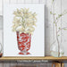 Chinoiserie Lilies White, Red Vase, Art Print | Framed Black
