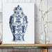 Chinoiserie Vase Leaf Picker Blue, Art Print | Framed Black
