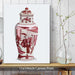 Chinoiserie Vase Queen Red, Art Print | Framed Black