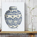 Chinoiserie Vase Symbol Blue, Art Print | Framed Black