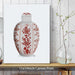 Chinoiserie Vase Vine Red, Art Print | Framed Black