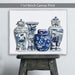 Chinoiserie Vase Quartet 1, Blue, Art Print | Framed Black