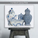 Chinoiserie Vase Quartet 3, Blue, Art Print | Framed Black