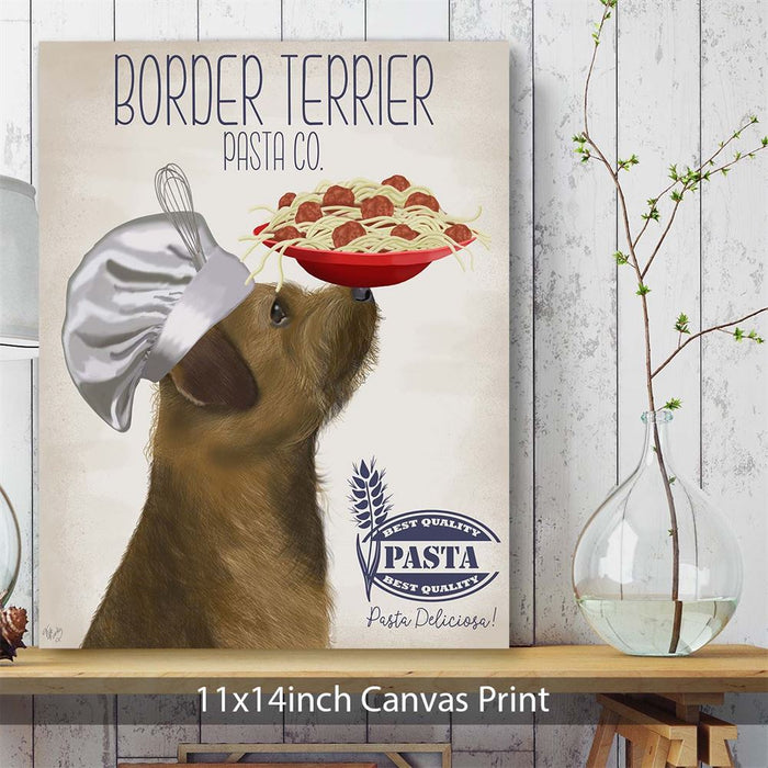 Border Terrier Pasta Cream, Dog Art Print, Wall art | Canvas 11x14inch