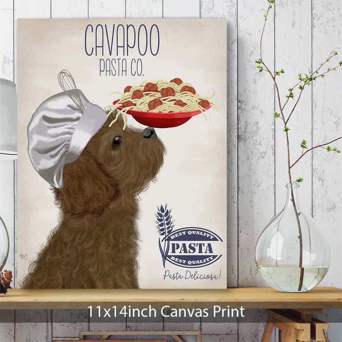 Cavapoo Brown Pasta Cream, Dog Art Print, Wall art | Canvas 11x14inch