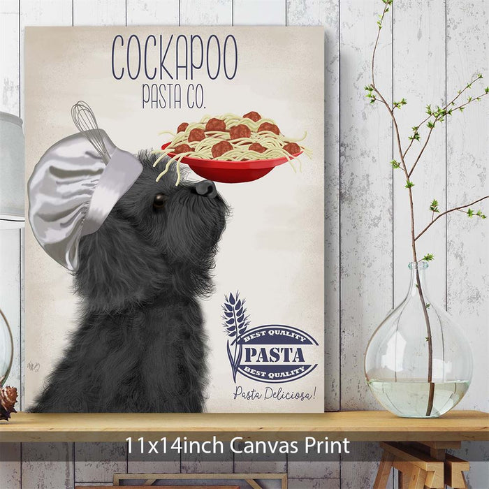 Cockapoo Black Pasta Cream, Dog Art Print, Wall art