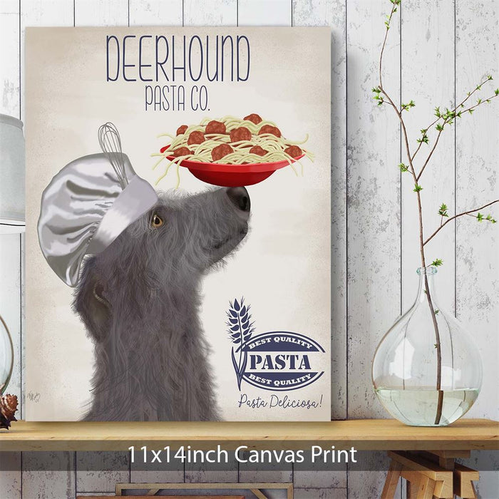 Deerhound Pasta Cream, Dog Art Print, Wall art | Canvas 11x14inch