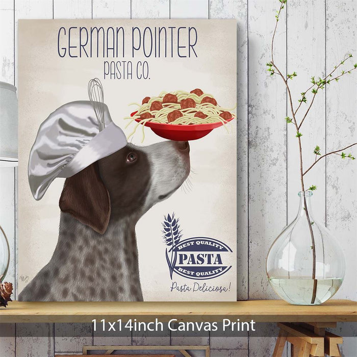 German Pointer Brown Pasta Cream, Dog Art Print, Wall art | Canvas 11x14inch