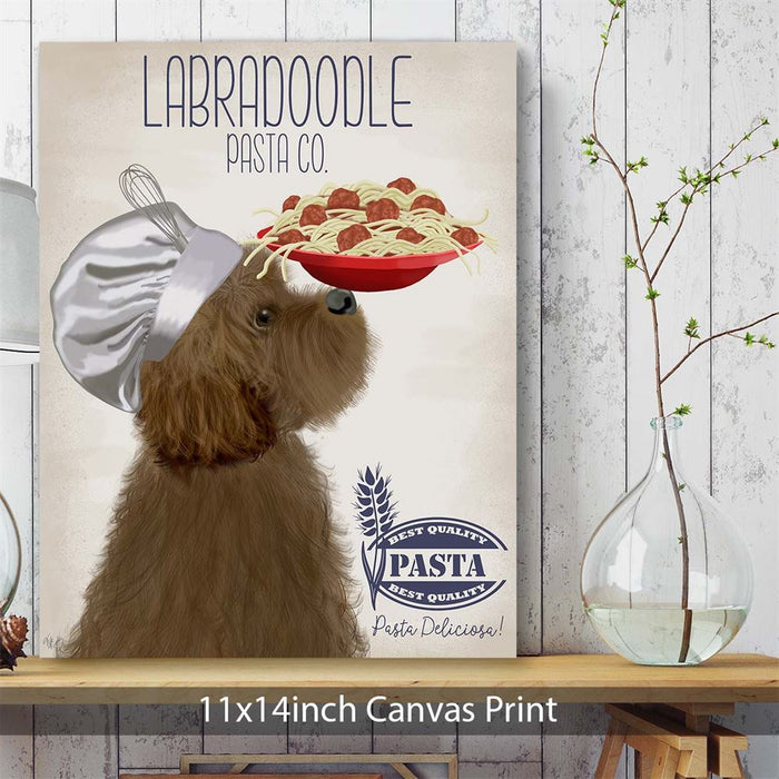 Labradoodle Brown Pasta Cream, Dog Art Print, Wall art | Canvas 11x14inch