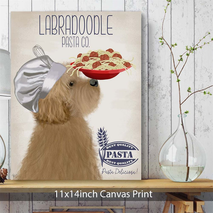 Labradoodle Gold Pasta Cream, Dog Art Print, Wall art | Canvas 11x14inch