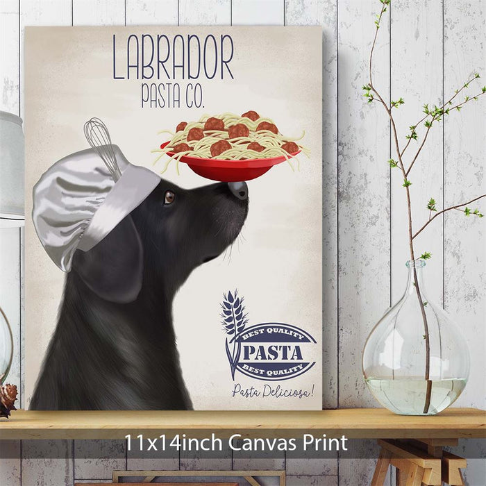 Labrador Black Pasta Cream, Dog Art Print, Wall art | Canvas 11x14inch