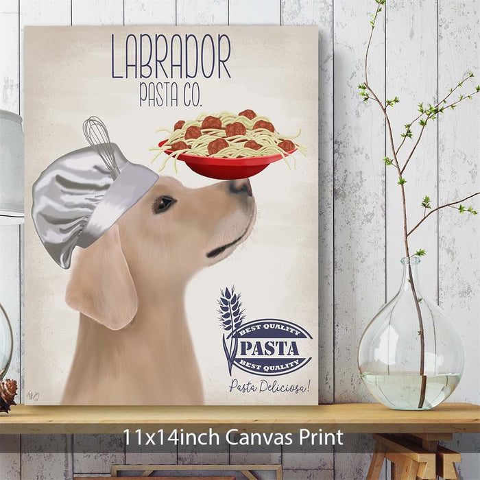 Labrador Yellow Pasta Cream, Dog Art Print, Wall art | Canvas 11x14inch
