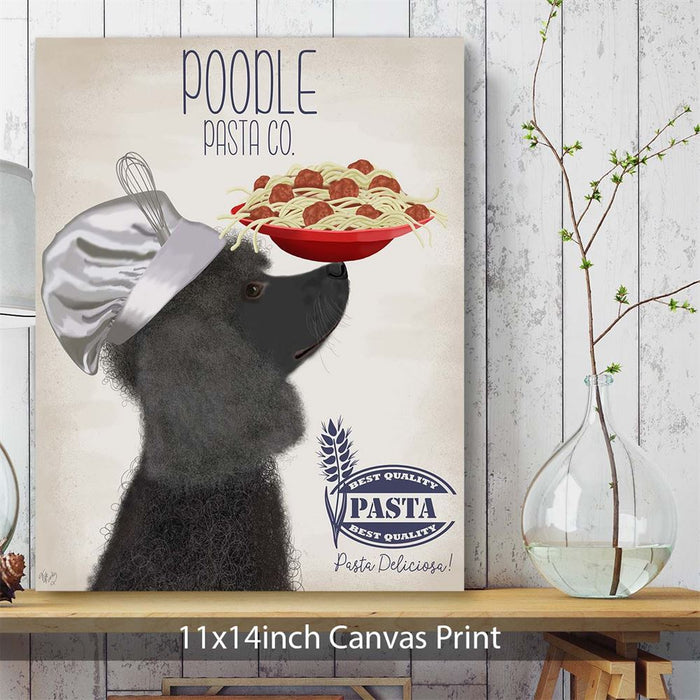 Poodle Black Pasta Cream, Dog Art Print, Wall art | Canvas 11x14inch