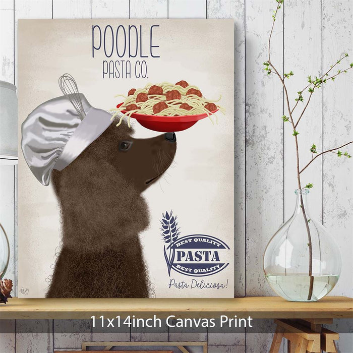 Poodle Brown Pasta Cream, Dog Art Print, Wall art | Canvas 11x14inch