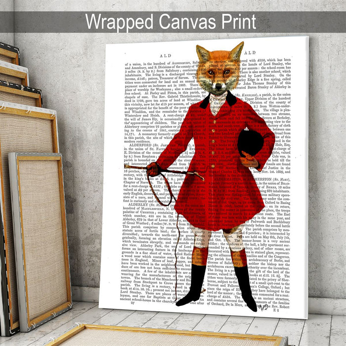 Vintage Red Fox Hunting Dictionary Page Art Print – Retro Style, Handmade In UK, Choose Black Or White Tie