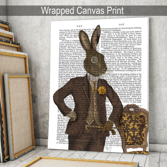 Dapper Rabbit Lithograph Dapper Hare, Antiquarian Book Prints, Art Print, Wall Art — FabFunky