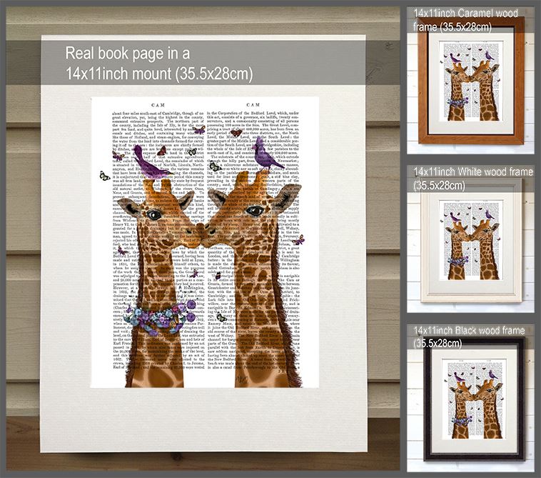 Kissing Giraffes with Birds, Antiquarian Book Prints, Art Print, Wall Art — FabFunky kissing-giraffes-with-birds-antiquarian-book-prints-art-print-wall-art-fabfunky