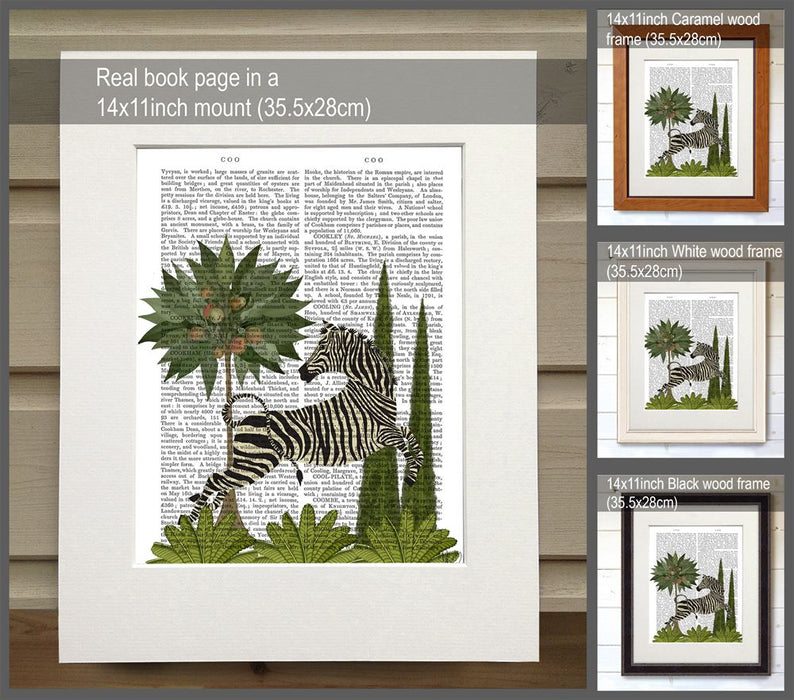 Dancing Zebra, Animalia Book Print, Art Print, Wall Art