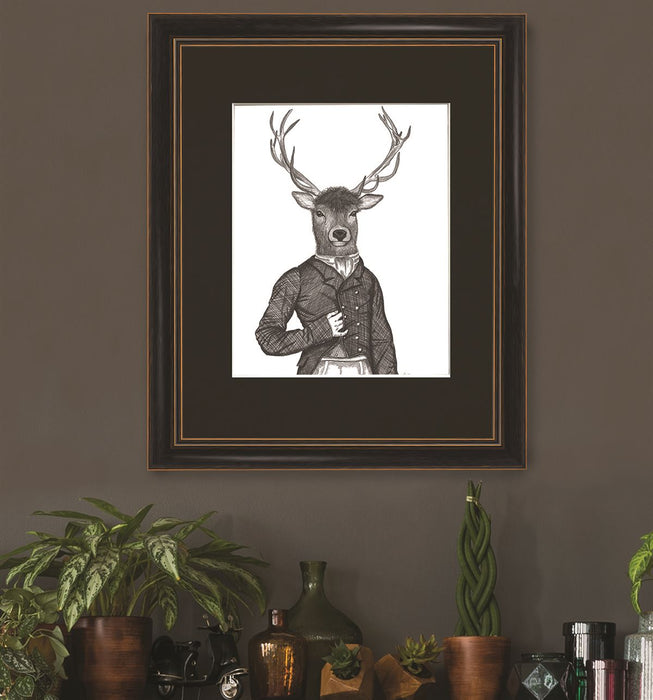 Portrait of Deer Top Hat and Tails, Limited Edition Print of drawing | Ltd Ed Print 18x24inch