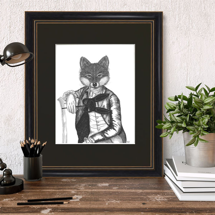 The Masked Fox, Limited Edition Print of drawing | Ltd Ed Print 18x24inch