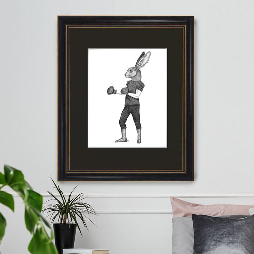 Boxing Hare 2, Limited Edition Print of drawing | Ltd Ed Print 18x24inch