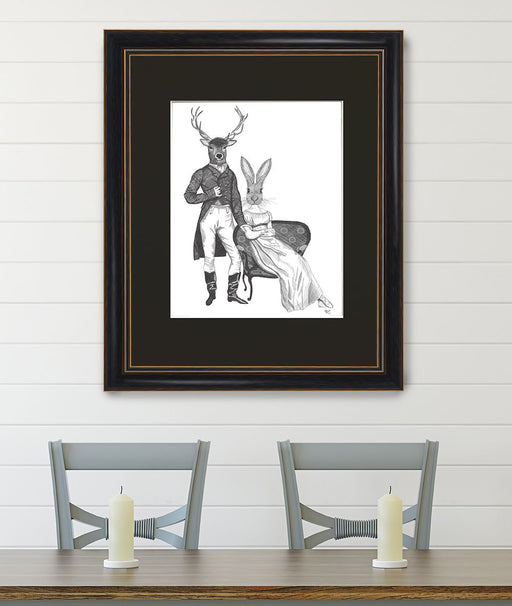 Mr Deer and Mrs Rabbit, Limited Edition Print of drawing | Ltd Ed Print 18x24inch
