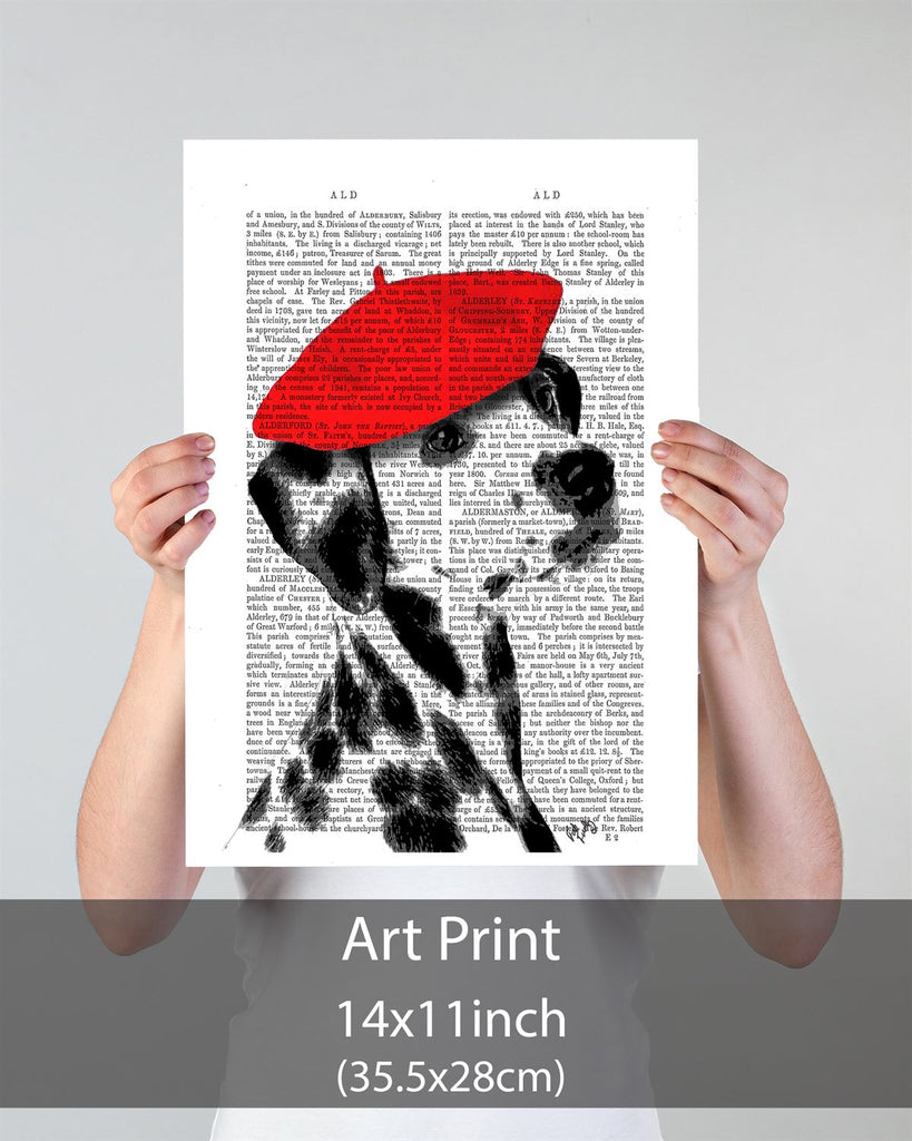 Dalmatian With Red Beret, Antiquarian Book Prints, Dog Art  display picture 1