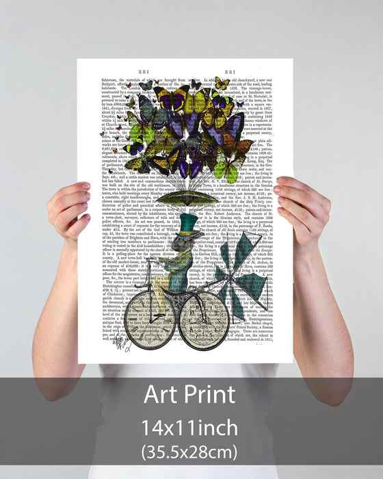 Time Flies Rabbit, Antiquarian Book Prints, Art Print, Wall Art — FabFunky