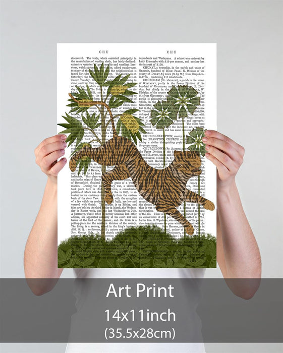 Leaping Tiger, Animalia Book Print, Art Print, Wall Art