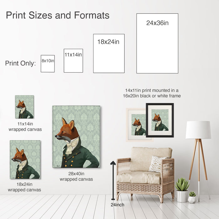 Distinguished Deer, Full, Art Print, Canvas Wall Art | Print 24x36in
